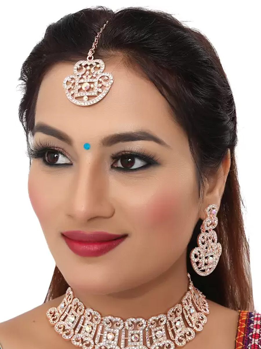 Rose Alloy Festival Wear Kundan Necklace