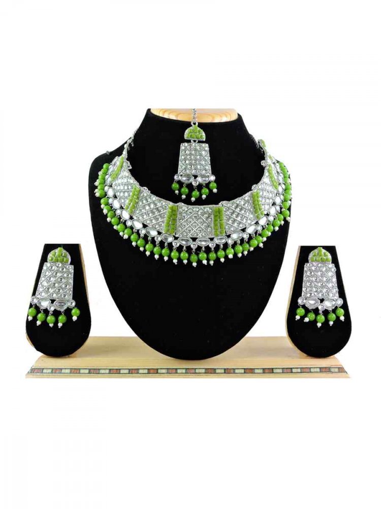 Rose Mehndi Alloy Festival Wear Diamonds Necklace
