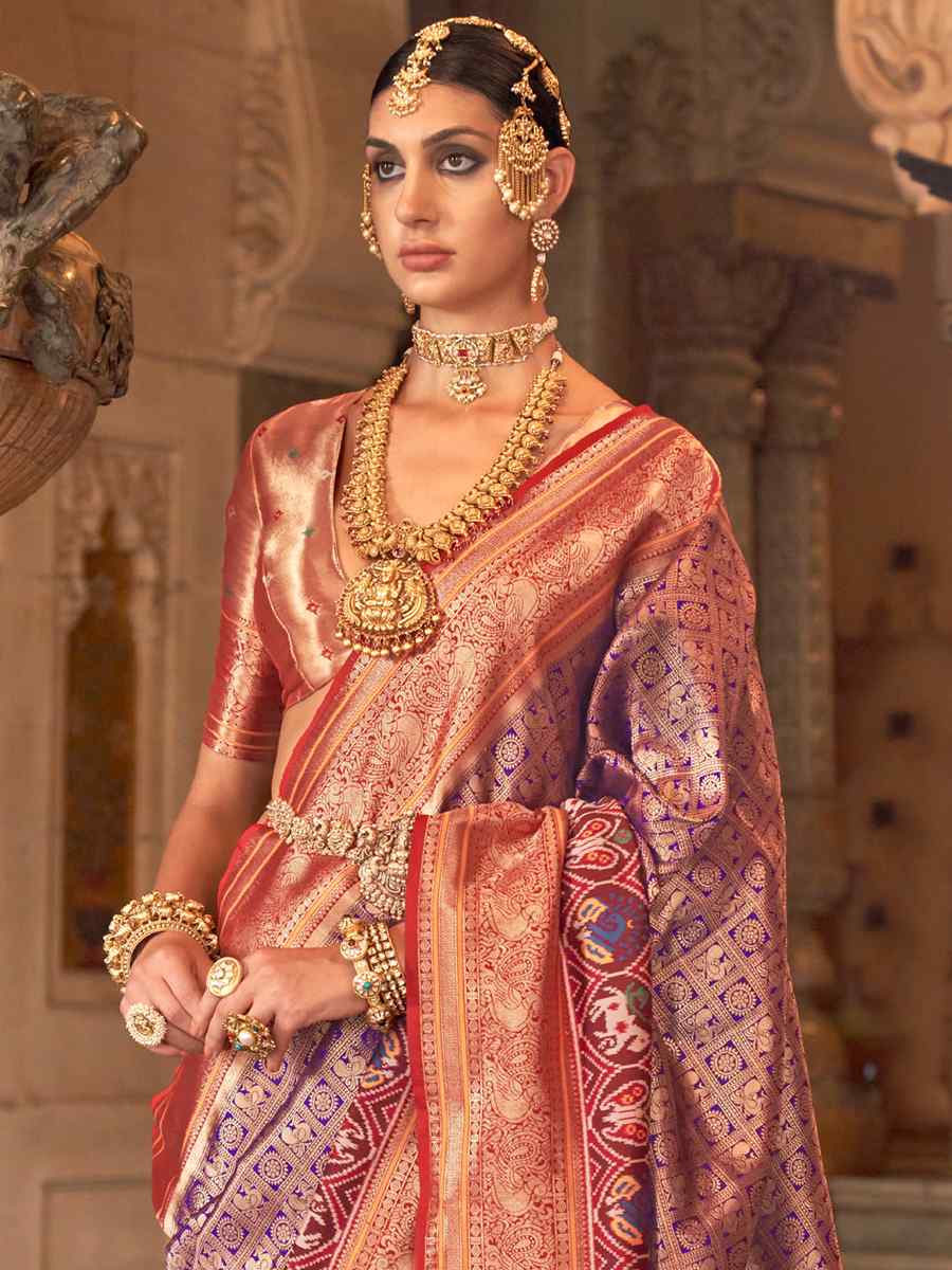 Rose Pink Banarasi Silk Handwoven Wedding Festival Heavy Border Saree