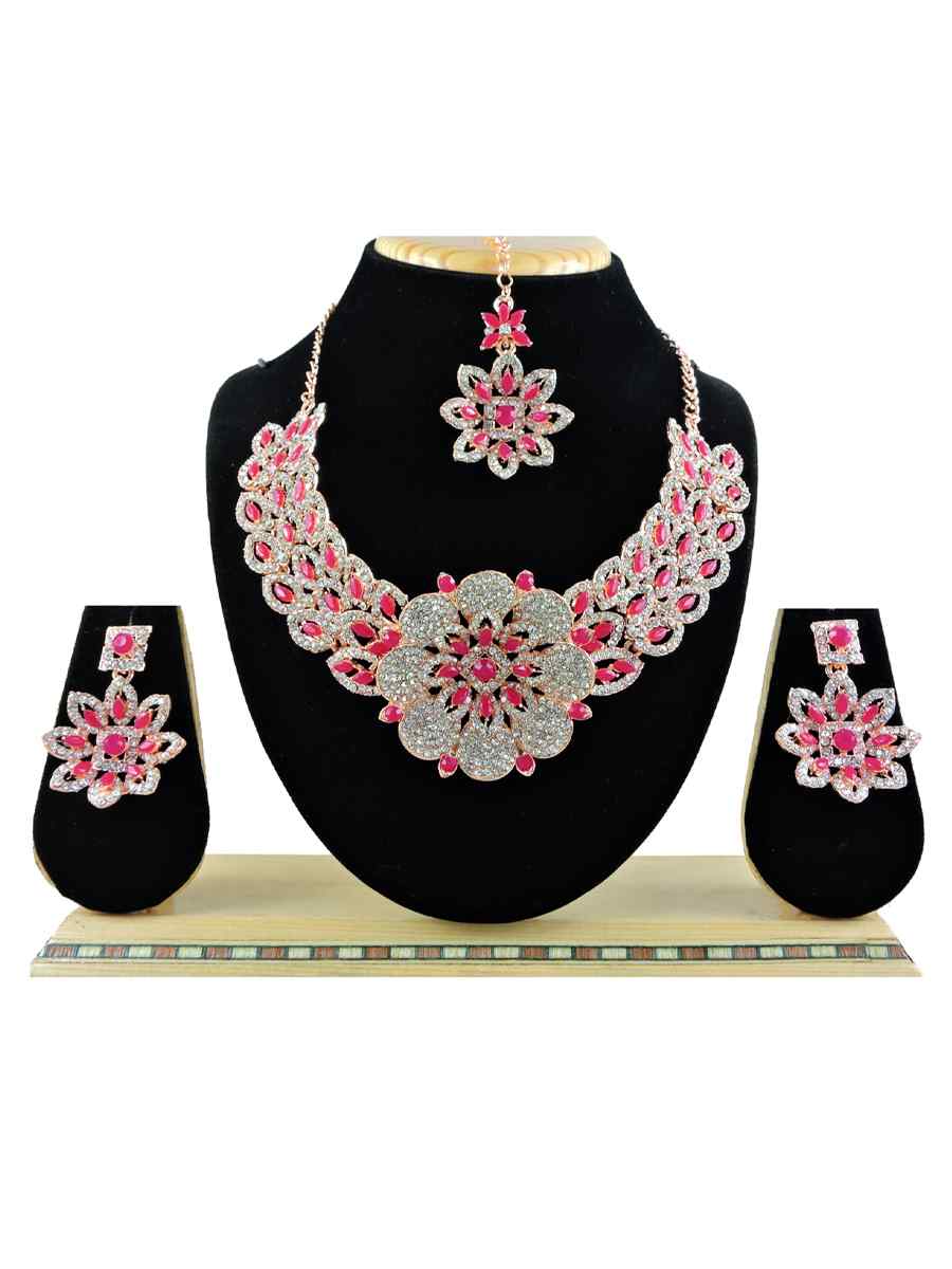 RoseRuby Alloy Festival Wear Diamonds Necklace