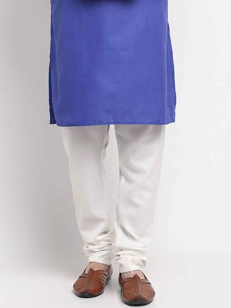 Royal Blue Cotton Blend Plain Festival Casual Kurta