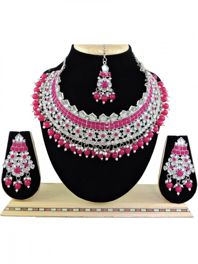 Ruby Alloy Festival Wear Kundan Necklace