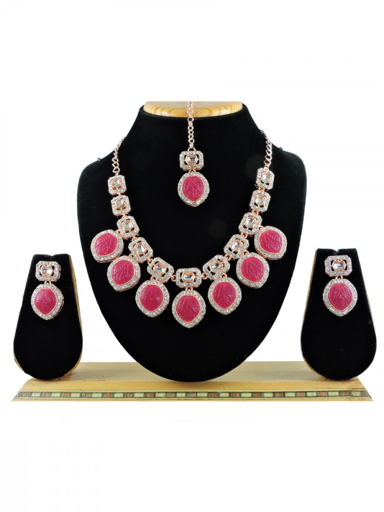 Ruby Alloy Festival Wear Kundan Necklace