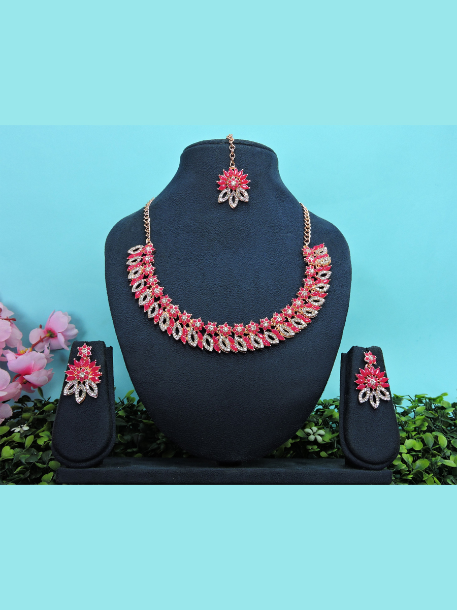 Ruby Alloy Festival Wear Kundan Necklace