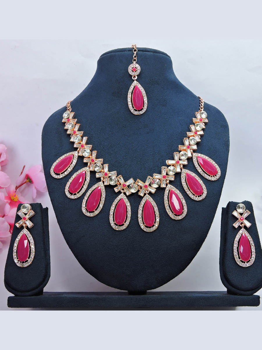 Ruby Alloy Festival Wear Kundan Necklace