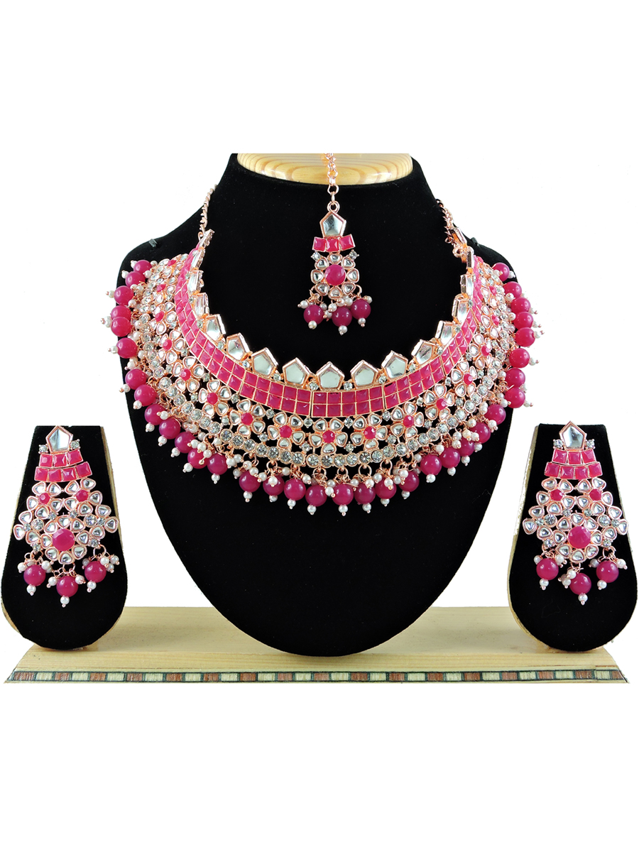 Ruby Alloy Festival Wear Kundan Necklace