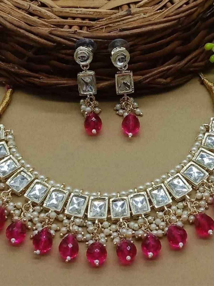 Ruby Alloy Metal Festival Wear Kundan Necklace