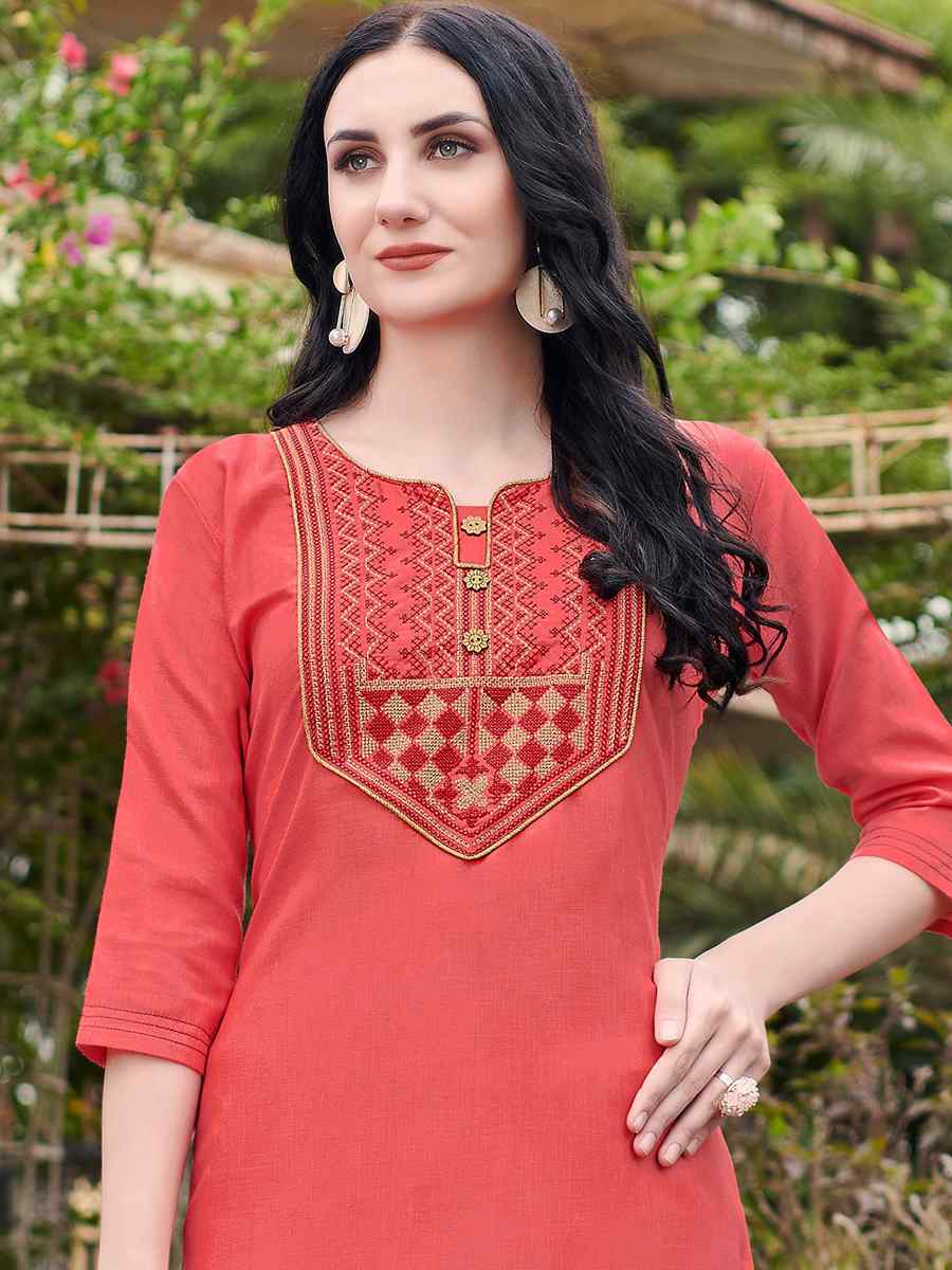 Rush Nira Cotton Embroidered Festival Casual Kurti