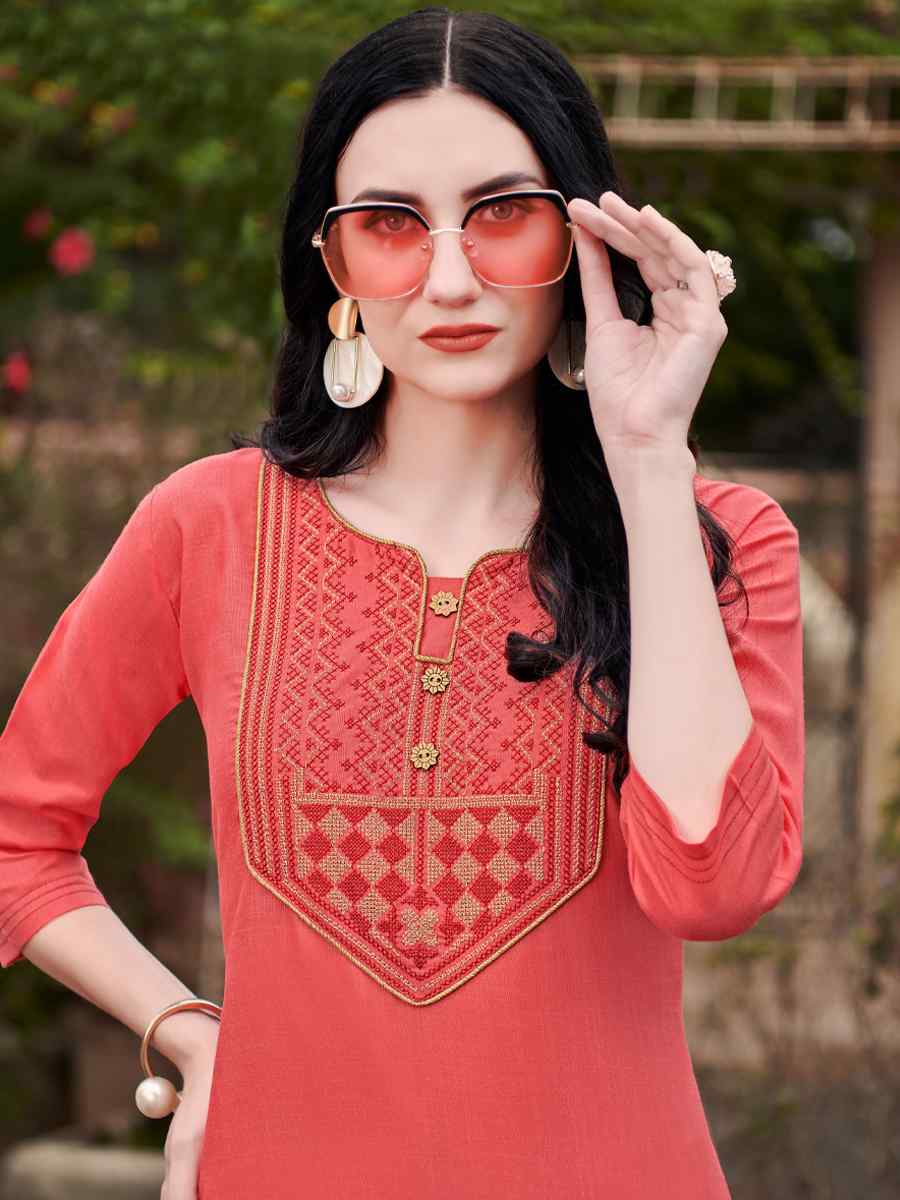 Rush Nira Cotton Embroidered Festival Casual Kurti