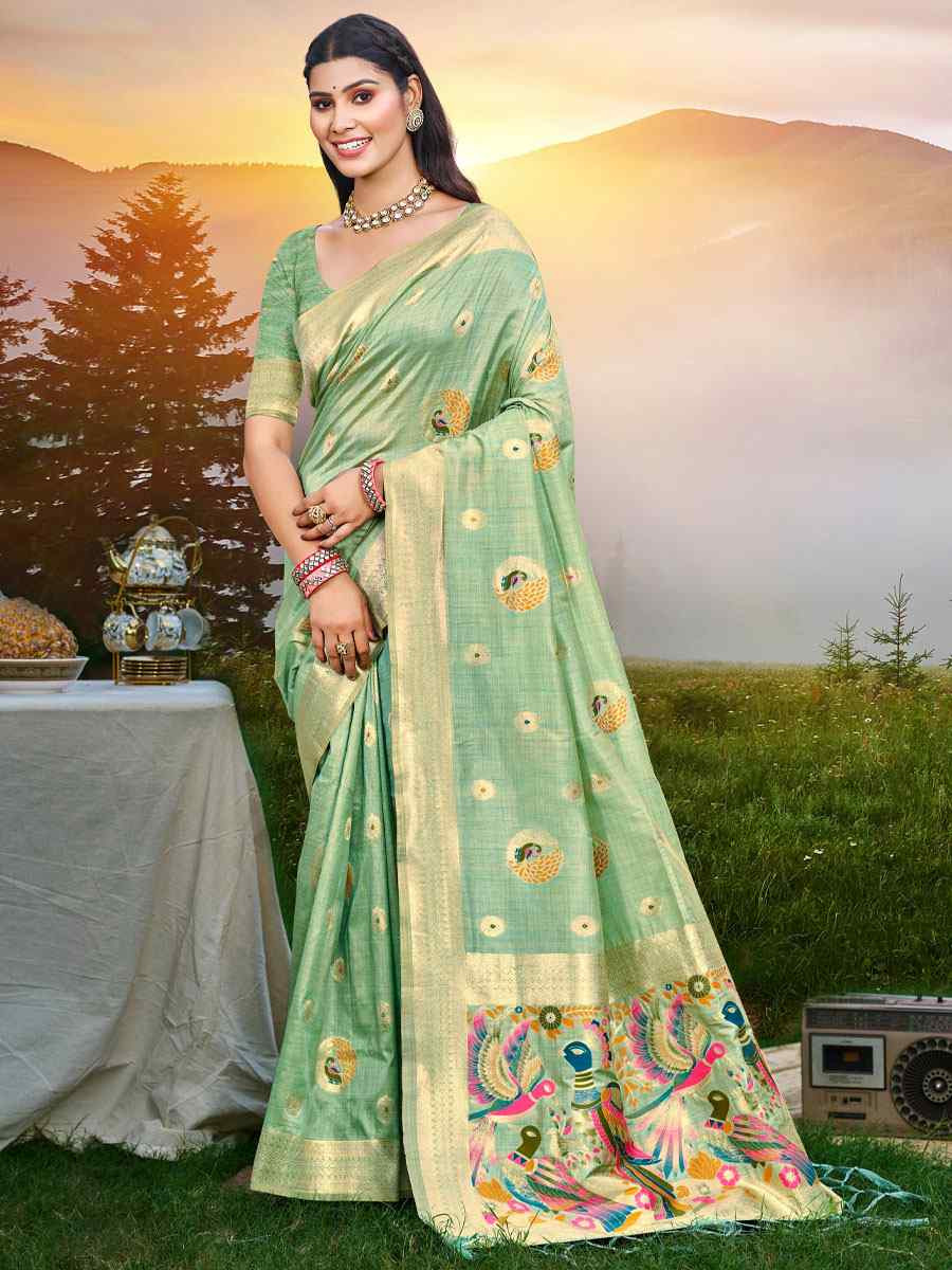 Sea Green Assam Silk Handwoven Traditional Bridal Reception Festival Wedding Fancy Classic Style Sarees
