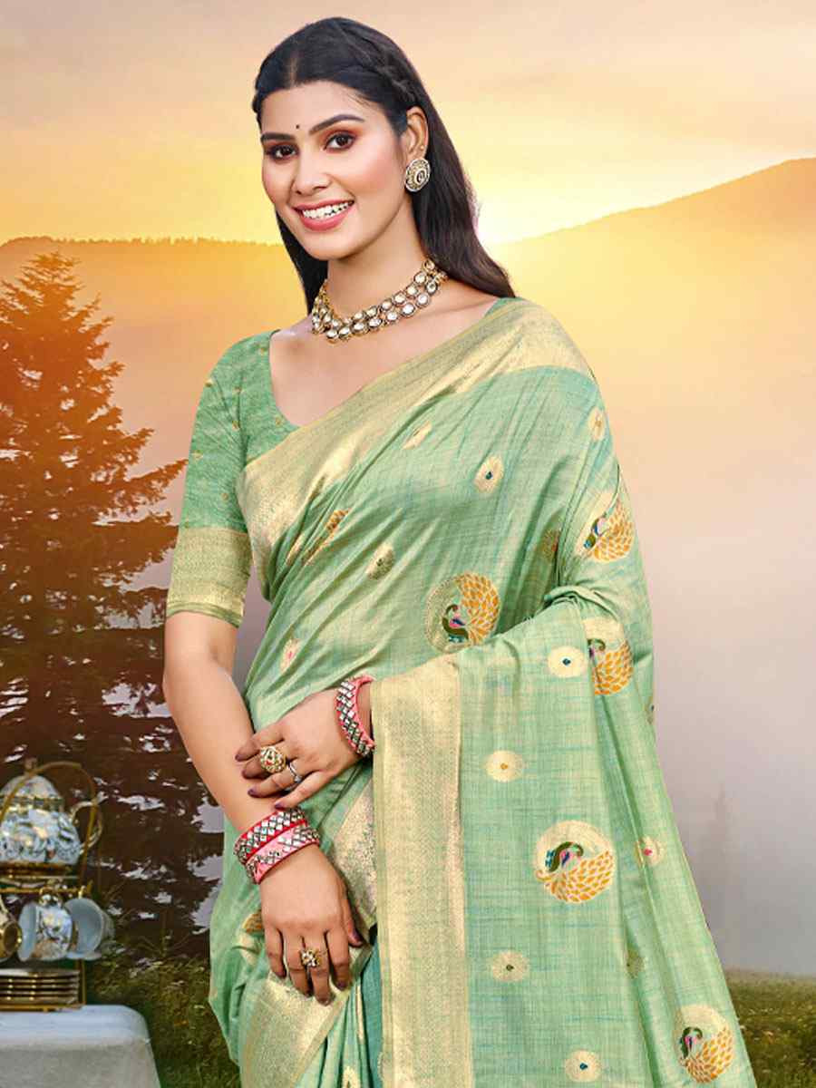 Sea Green Assam Silk Handwoven Traditional Bridal Reception Festival Wedding Fancy Classic Style Sarees