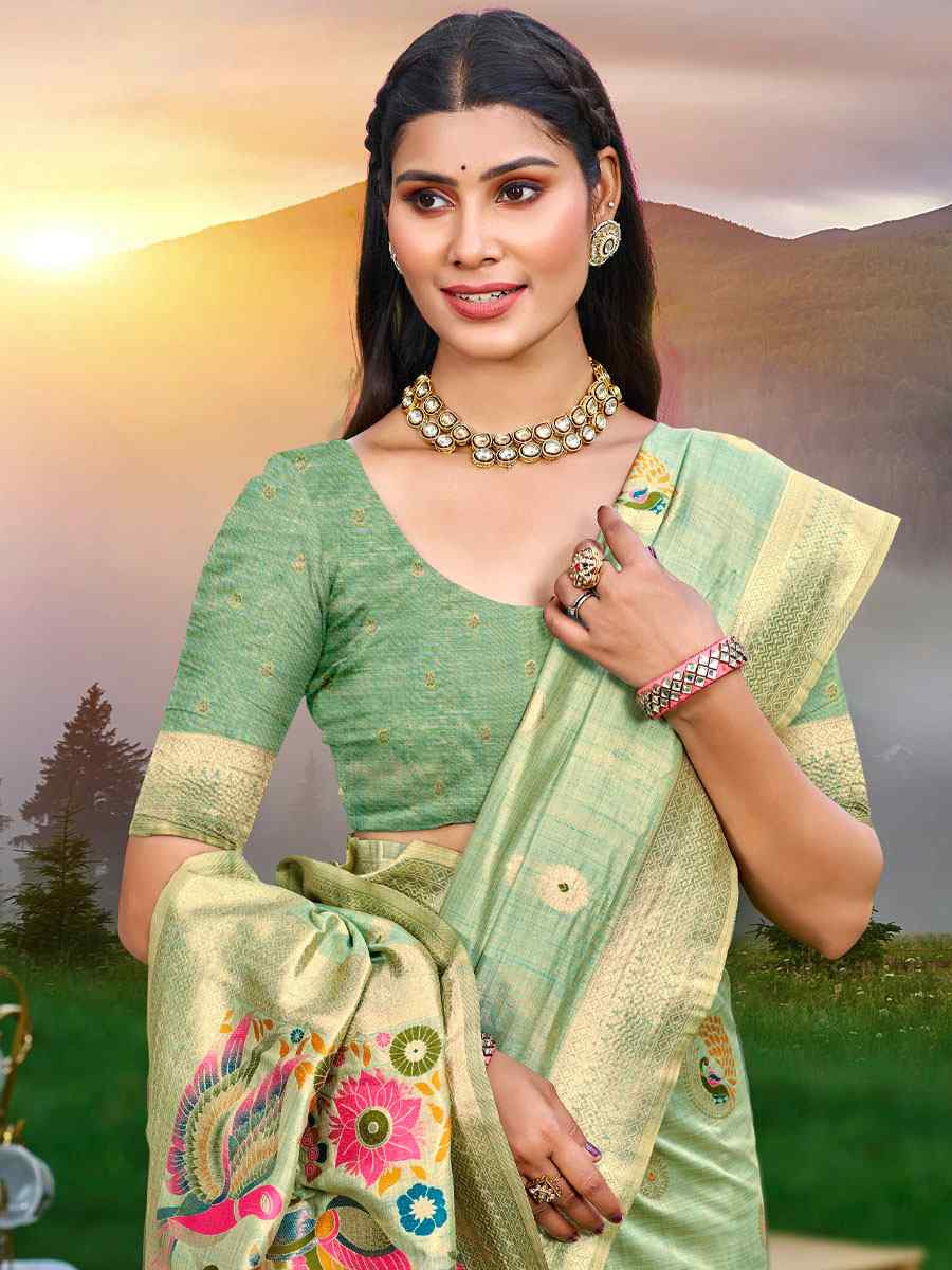 Sea Green Assam Silk Handwoven Traditional Bridal Reception Festival Wedding Fancy Classic Style Sarees