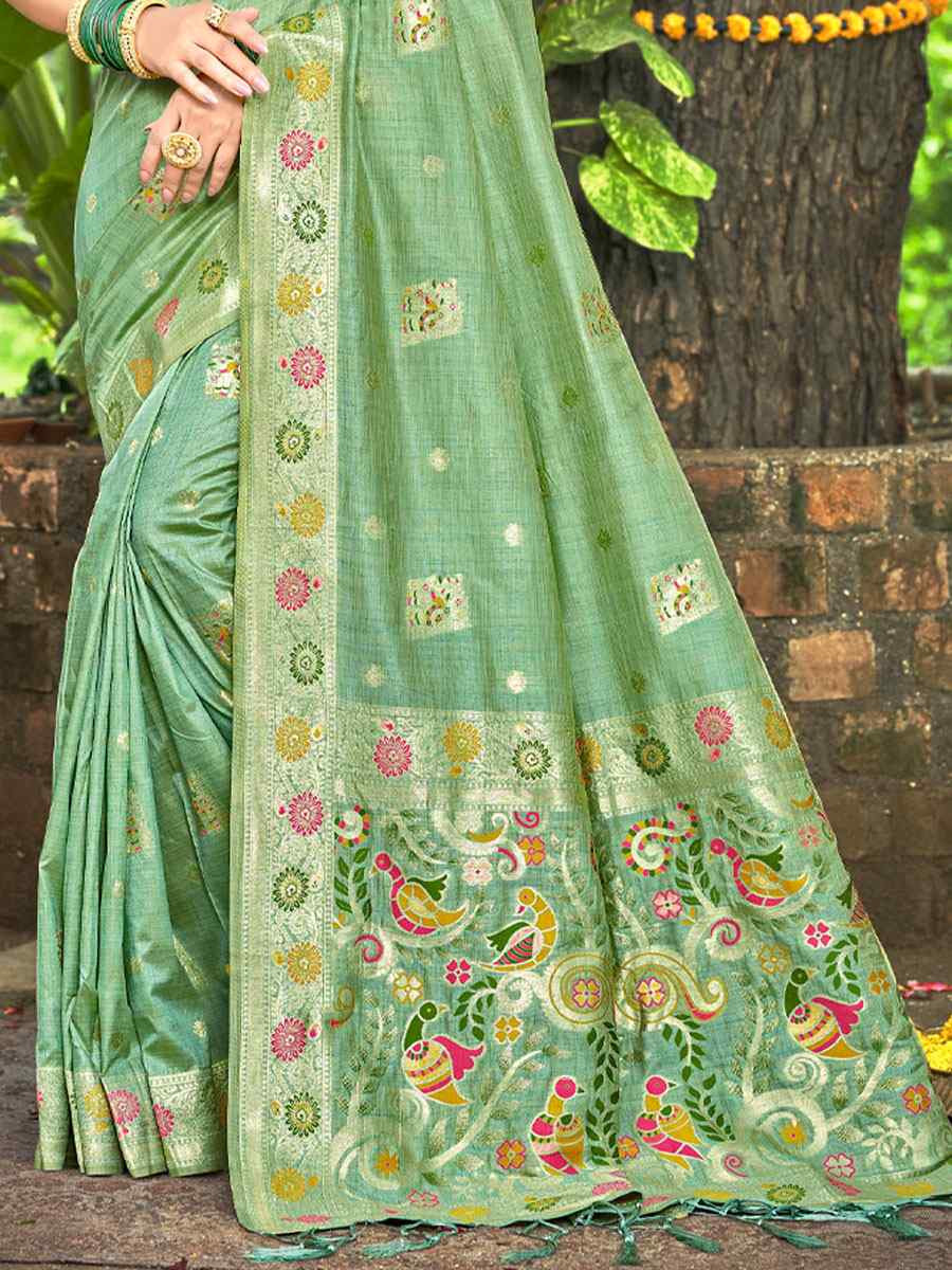 Sea Green Assam Silk Handwoven Traditional Bridal Reception Festival Wedding Fancy Classic Style Sarees