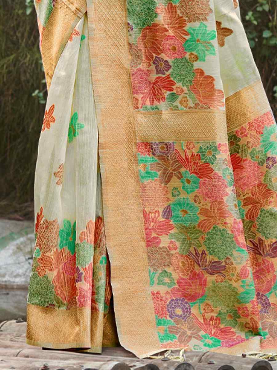 Sea Green Cotton Handwoven Wedding Festival Heavy Border Saree