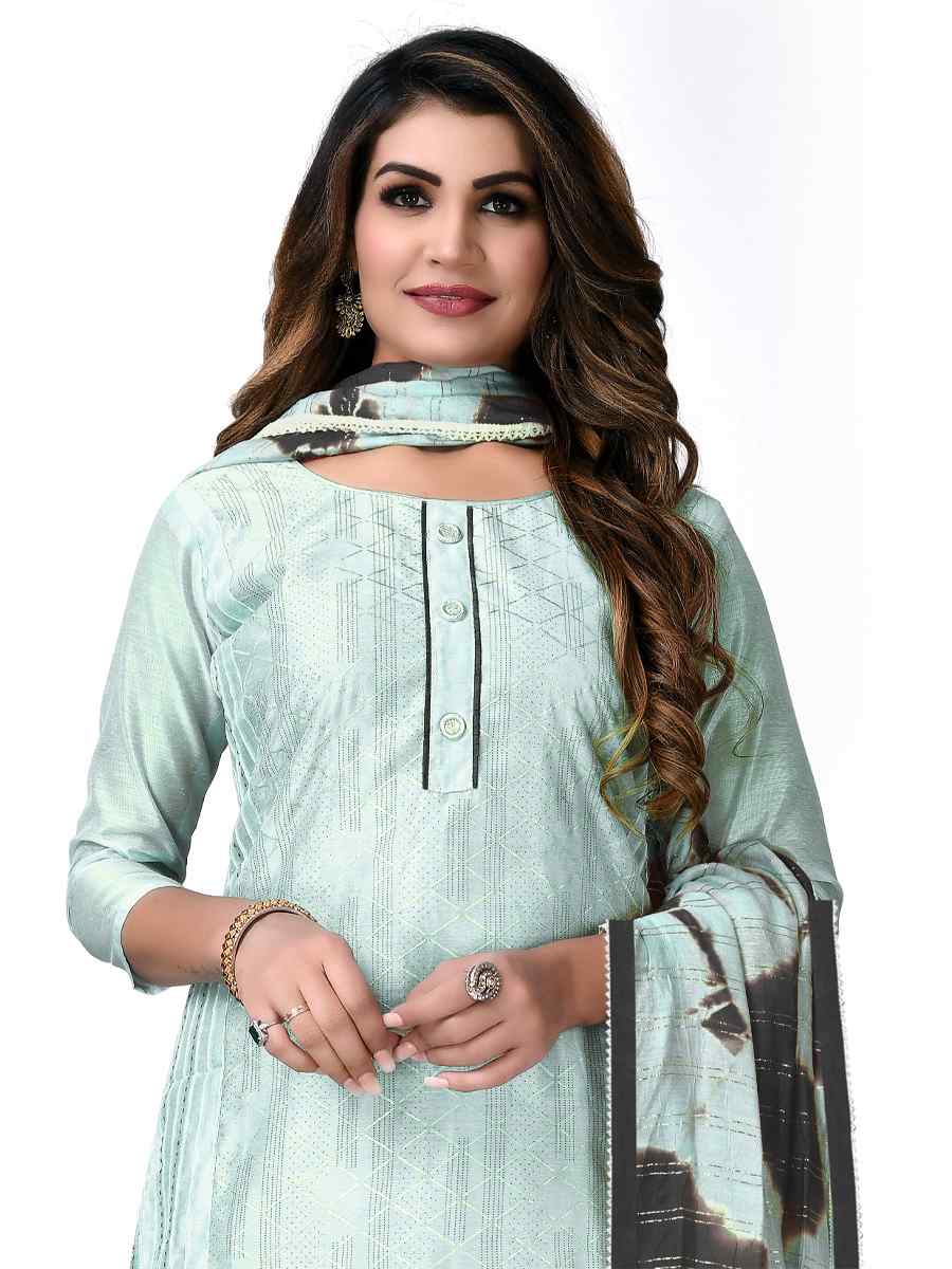 Sea Green Modal Chanderi Embroidered Festival Wedding Pant Salwar Kameez
