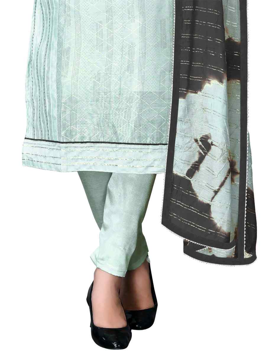 Sea Green Modal Chanderi Embroidered Festival Wedding Pant Salwar Kameez