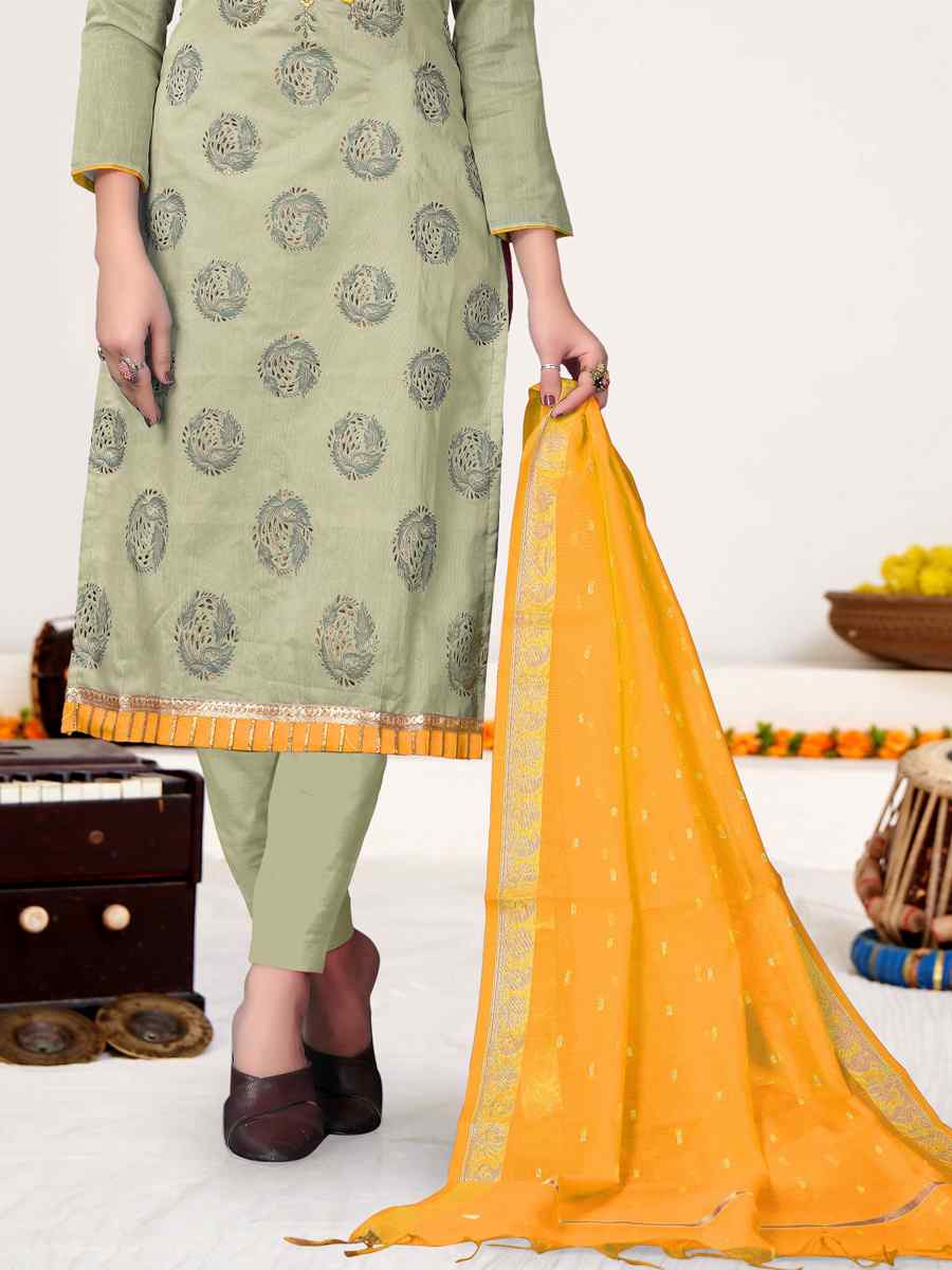 Sea Green Modal Chanderi Embroidered Wedding Festival Pant Salwar Kameez