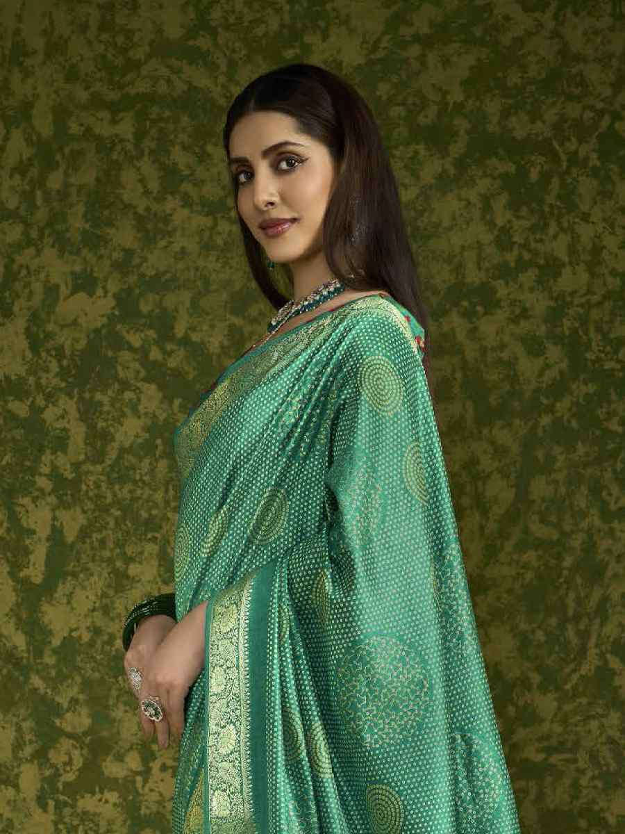 Sea Green Silk Handwoven Festival Wedding Fancy Heavy Border Saree