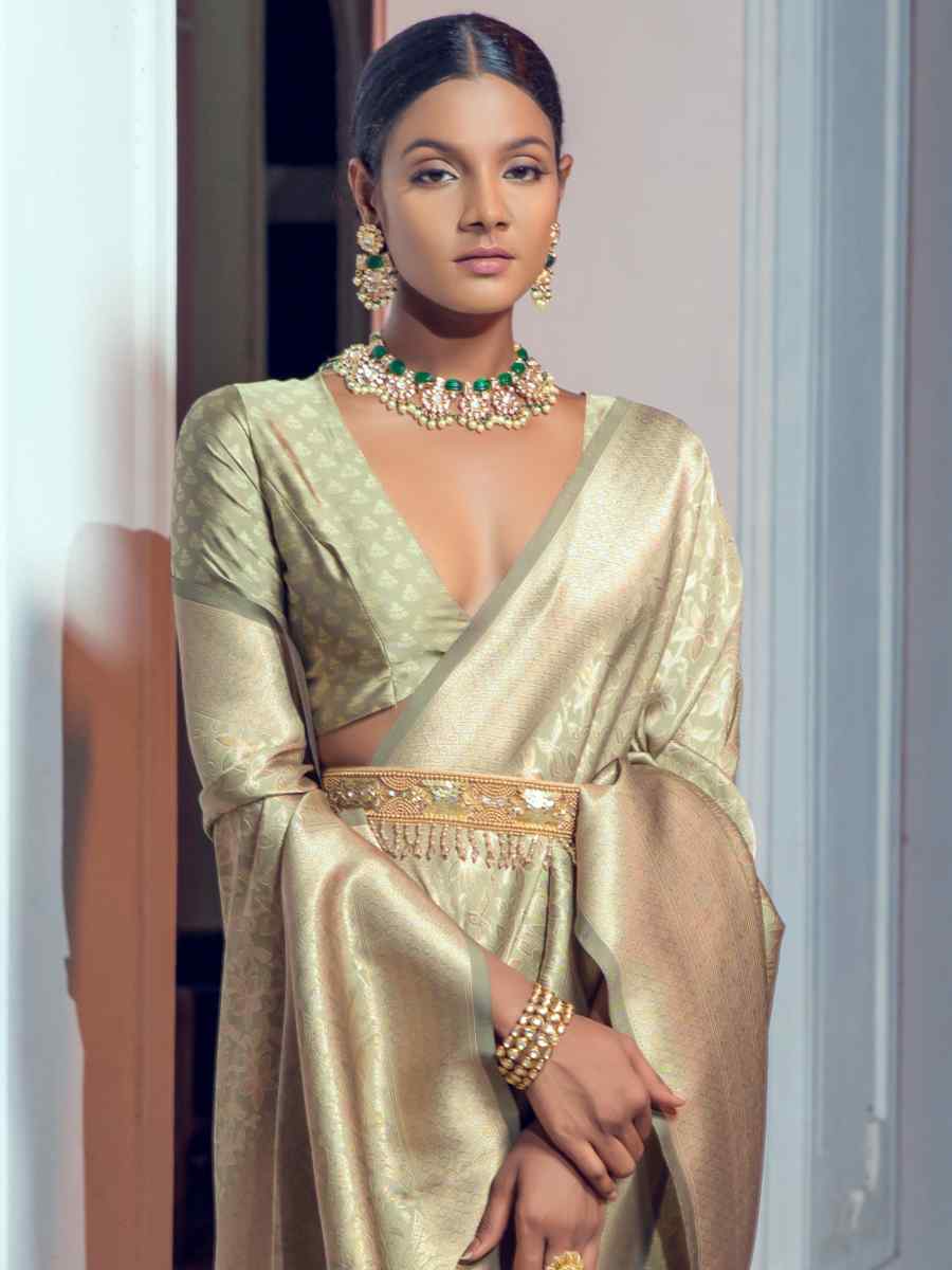 Sea Green Silk Handwoven Wedding Festival Heavy Border Saree