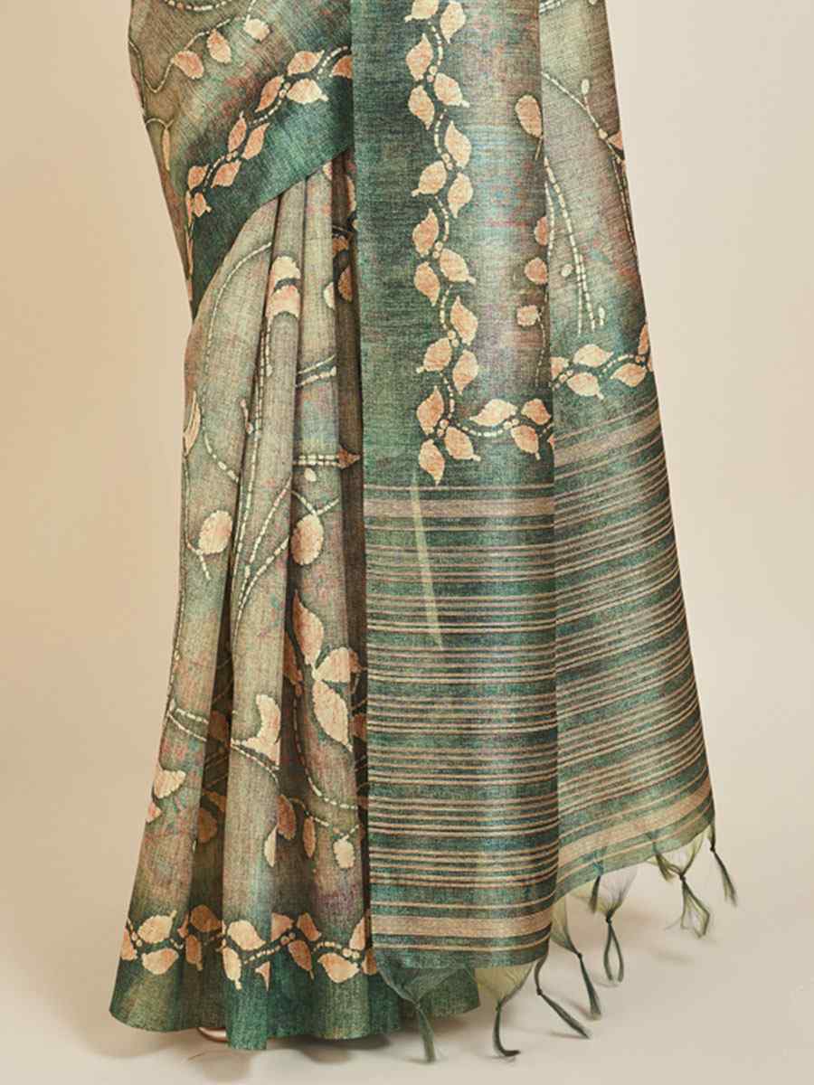 Sea Green Sofi Silk Handwoven Casual Festival Classic Style Saree