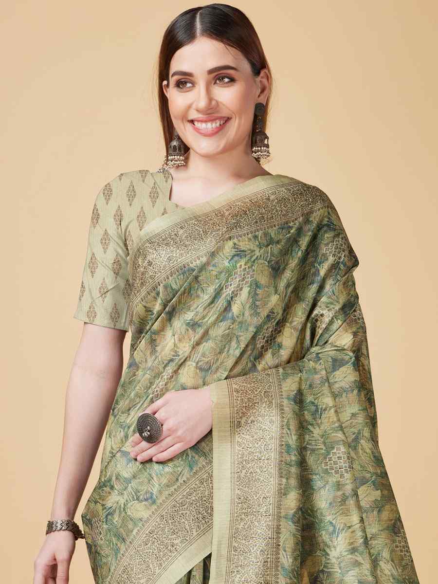 Sea Green Sofi Silk Handwoven Wedding Festival Heavy Border Saree