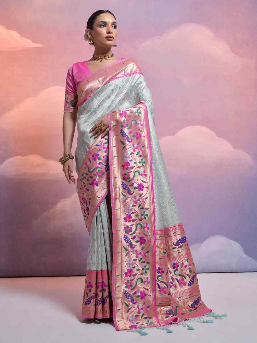 Sea Green Soft Banarasi Silk Kanjivaram Party Bridal Reception Festival Wedding Fancy Heavy Border Saree