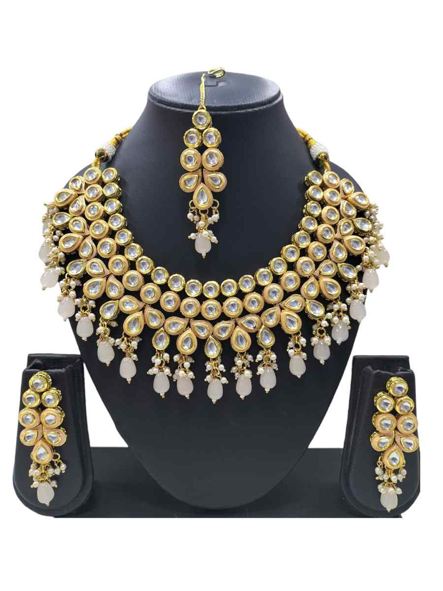 Silver Alloy Festival Wear Kundan Necklace