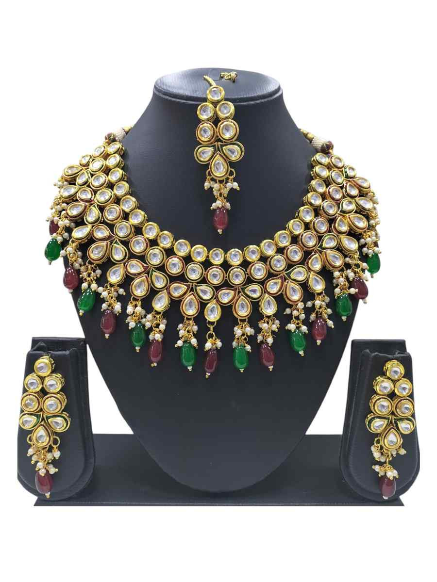 Silver Alloy Festival Wear Kundan Necklace