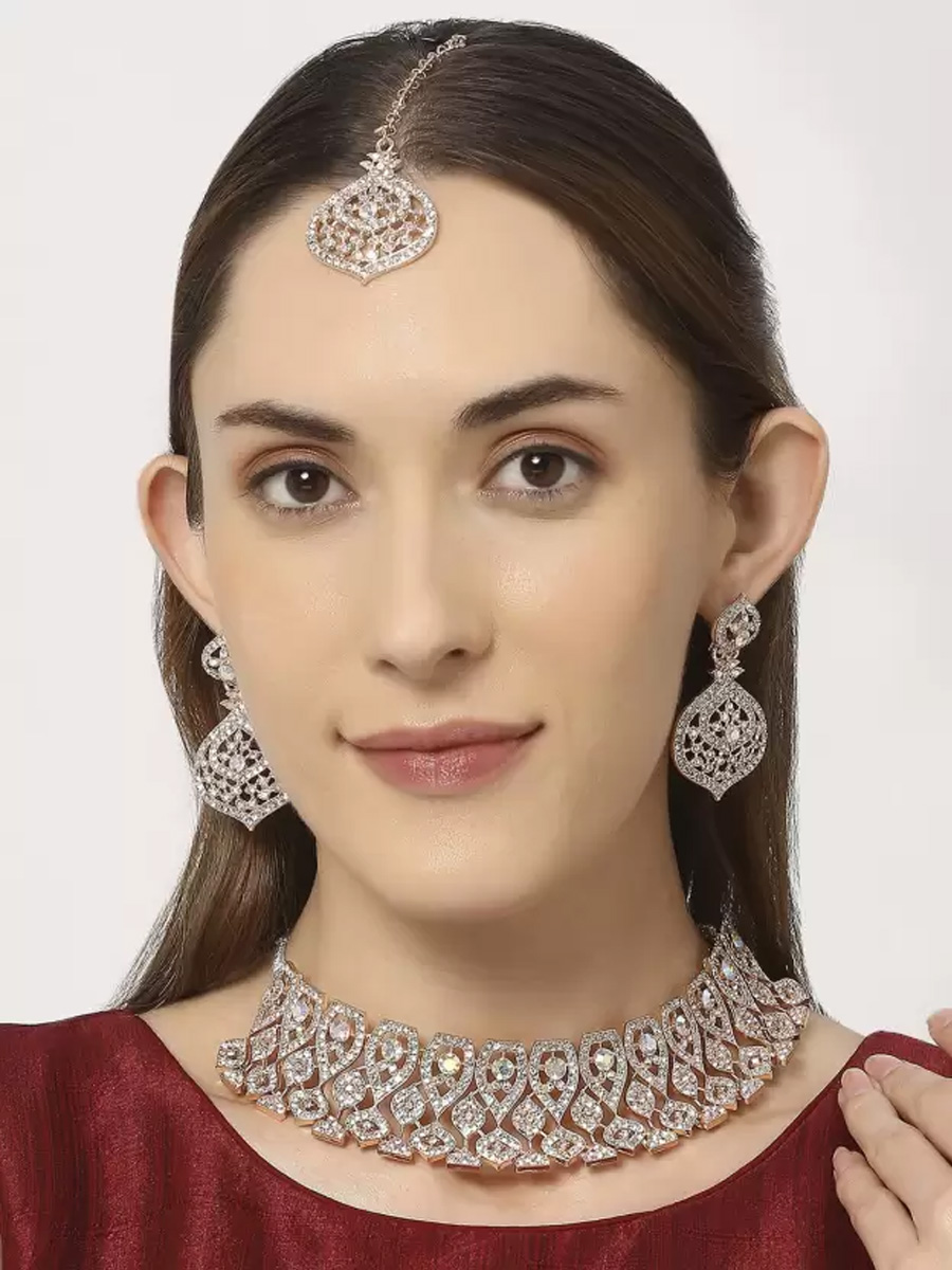 Silver Alloy Festival Wear Kundan Necklace