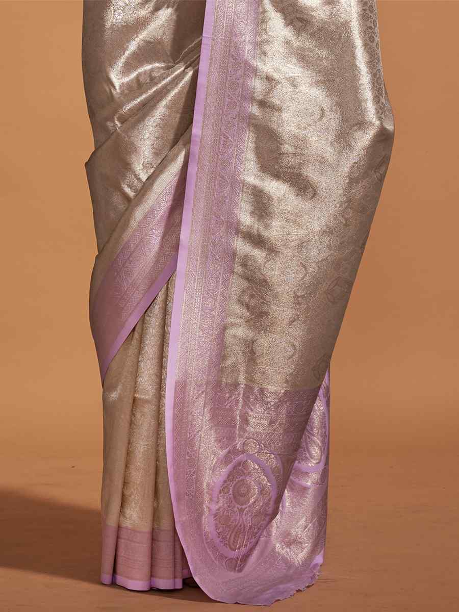 Silver Silk Handwoven Wedding Festival Heavy Border Saree