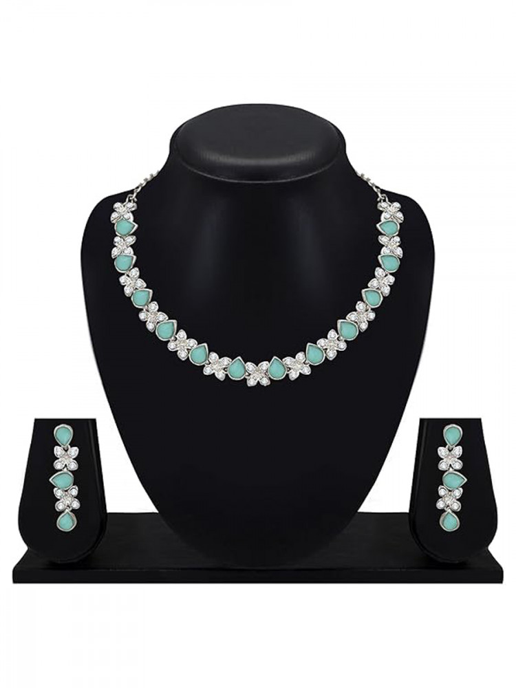 Sky Alloy Festival Wear Kundan Necklace