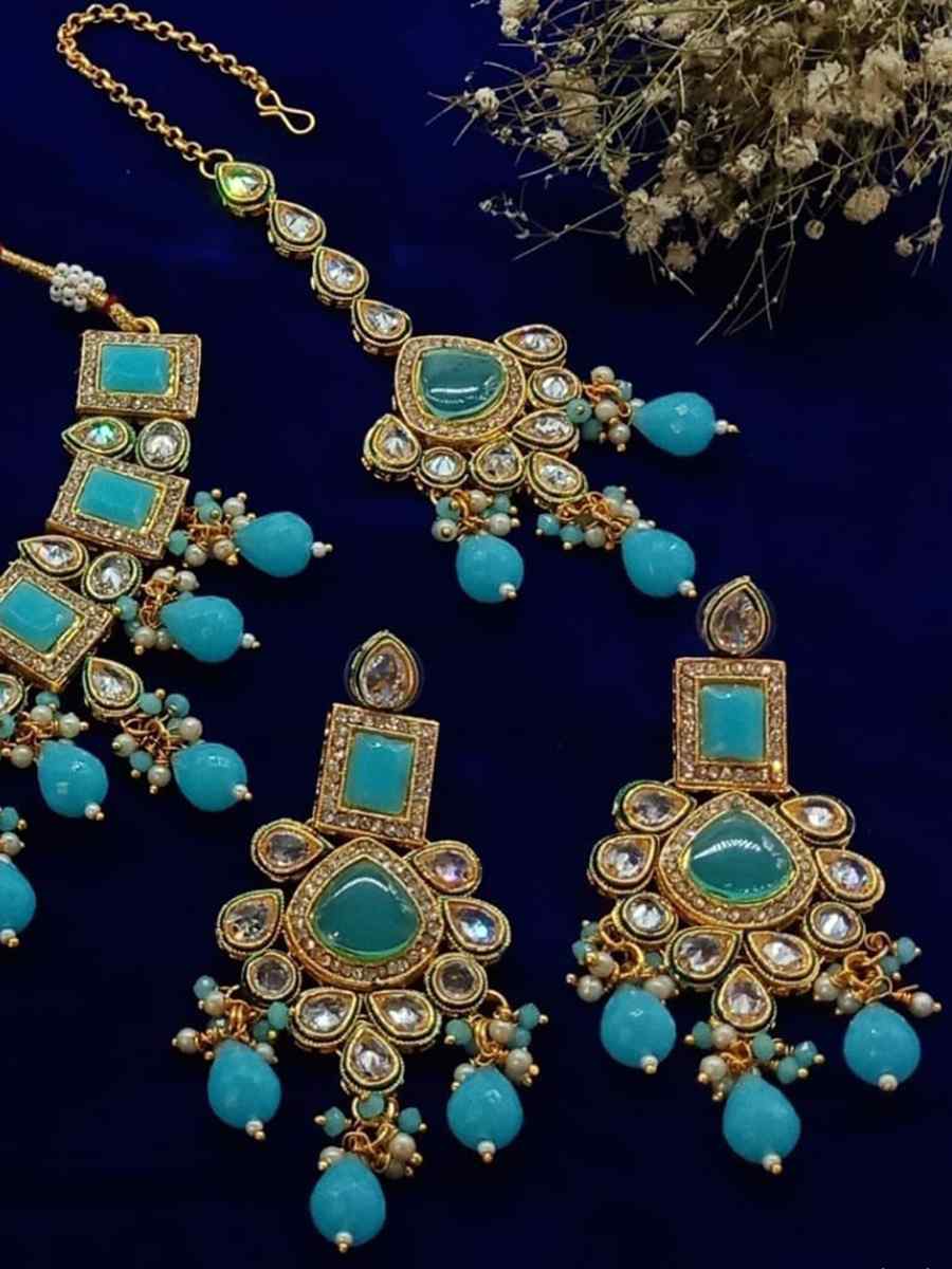 Sky Alloy Metal Festival Wear Kundan Necklace