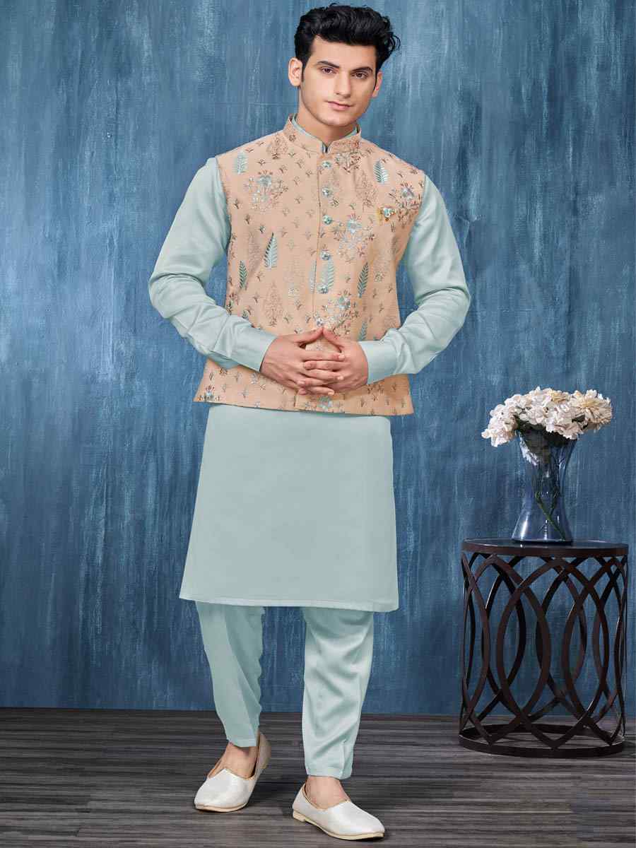 Sky Art Banarasi Silk Woven Festival Wedding Kurta