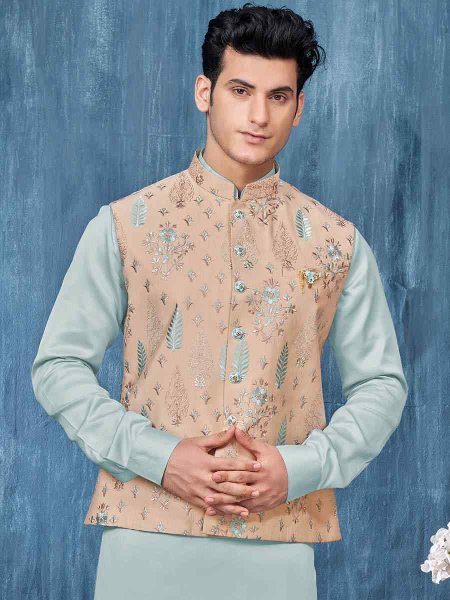 Sky Art Banarasi Silk Woven Festival Wedding Kurta