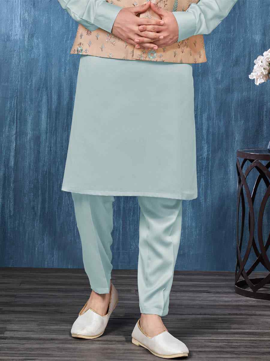 Sky Art Banarasi Silk Woven Festival Wedding Kurta