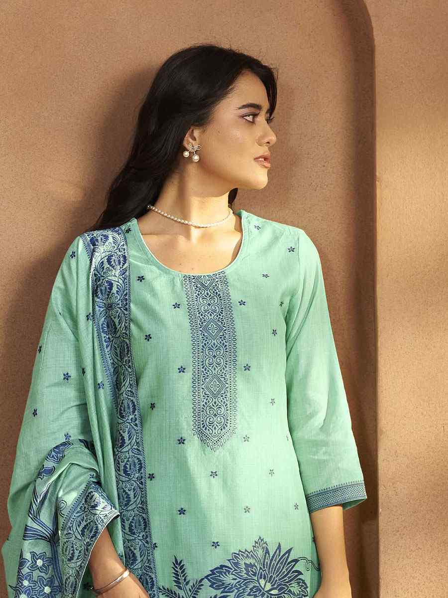Sky Blue Art Silk Handwoven Party Festival Casual Ready Pant Salwar Kameez