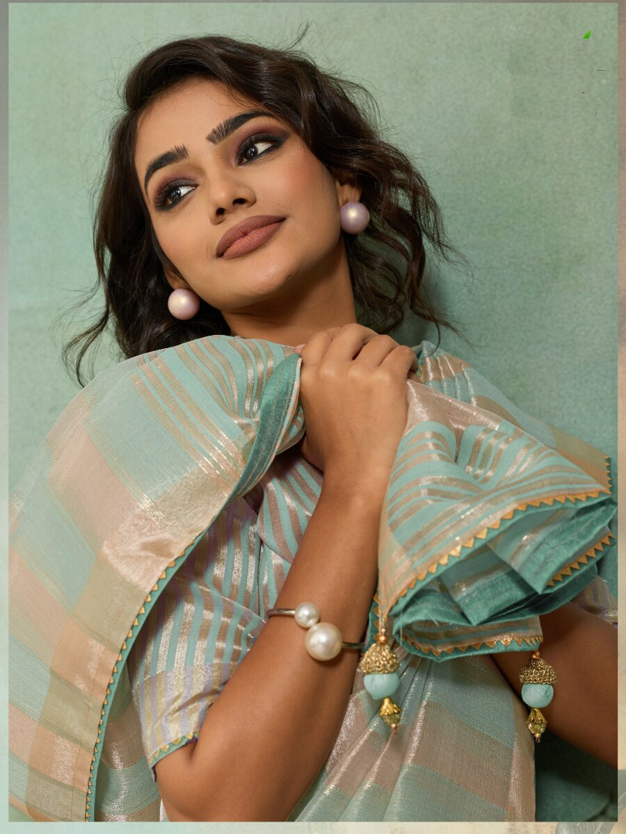 Sky Blue Cotton Silk Blend Zari Weaving Wedding Reception Party Festival Casual Heavy Border Sarees