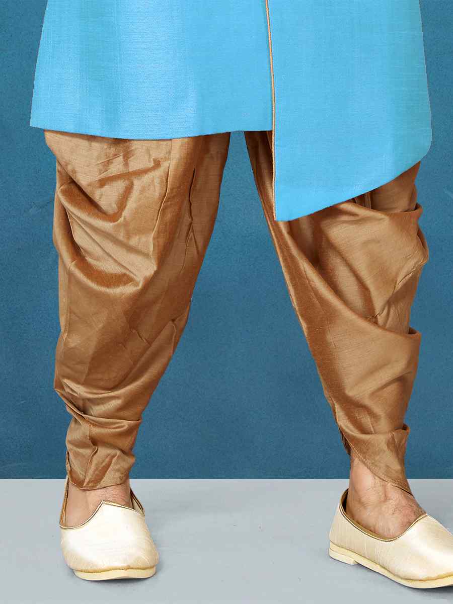 Sky Blue Dhupion Art Silk Woven Festival Wedding Sherwani