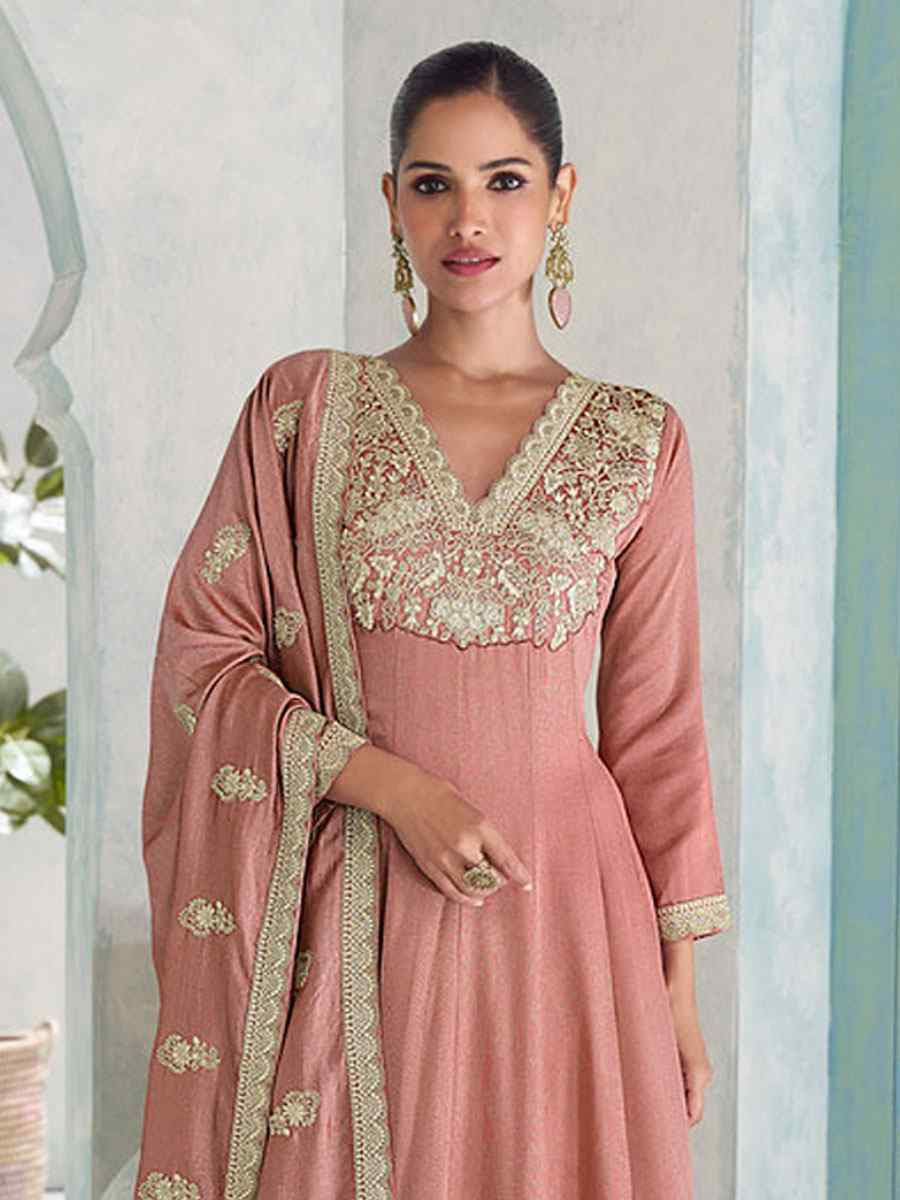 Sky Blue Heavy Premium Silk Embroidery Party Wedding Festival Casual Ready Anarkali Salwar Kameez