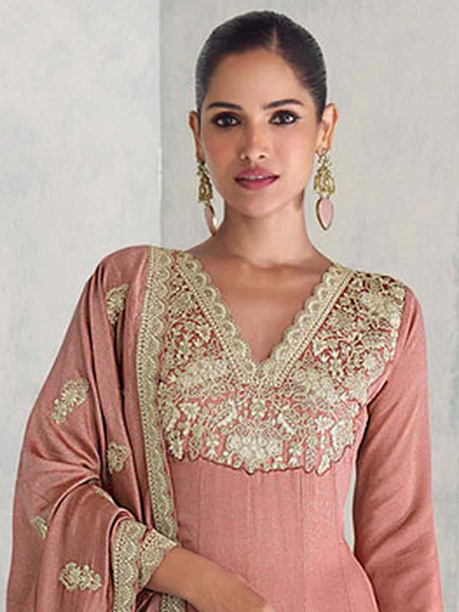 Sky Blue Heavy Premium Silk Embroidery Party Wedding Festival Casual Ready Anarkali Salwar Kameez