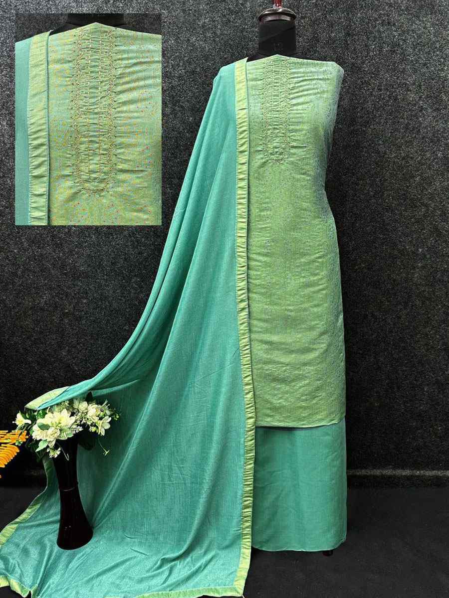 Sky Blue Heavy Simar Jequard Silk Embroidered Festival Wedding Pant Salwar Kameez