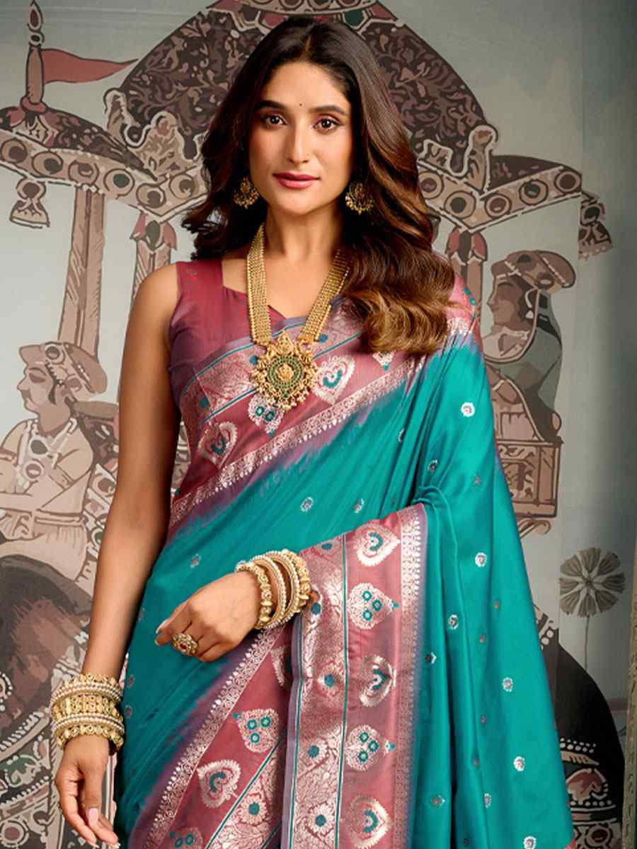 Sky Blue Premium Soft Silk Handwoven Traditional Casual Reception Festival Wedding Fancy Heavy Border Saree