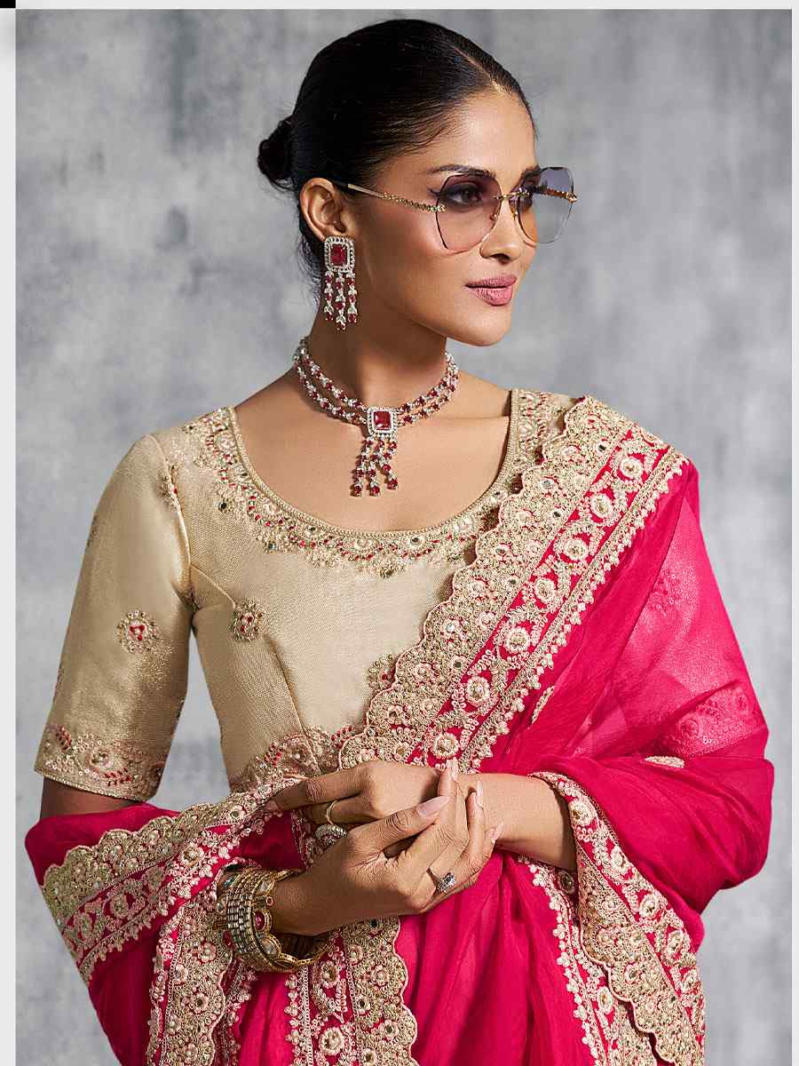 Sky Blue Premium Tissue Silk Embroidery Traditional Casual Reception Festival Wedding Fancy Heavy Border Saree