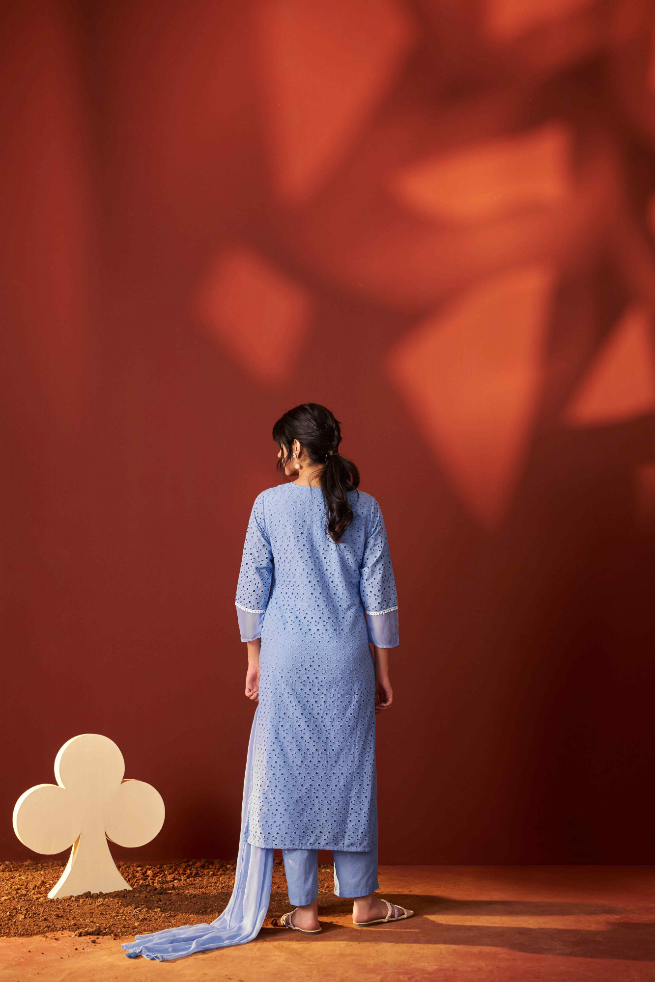 Sky Blue Pure Cotton Embroidery Party Wedding Festival Casual Ready Pant Salwar Kameez