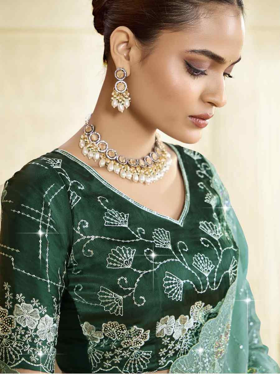 Sky Blue Silk Embroidery Traditional Bridal Reception Festival Wedding Fancy Heavy Border Saree