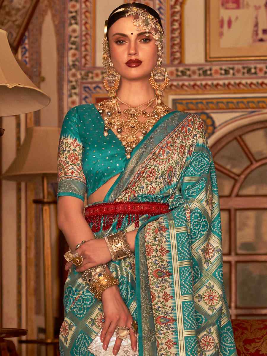 Sky Blue Silk Handwoven Casual Festival Heavy Border Saree