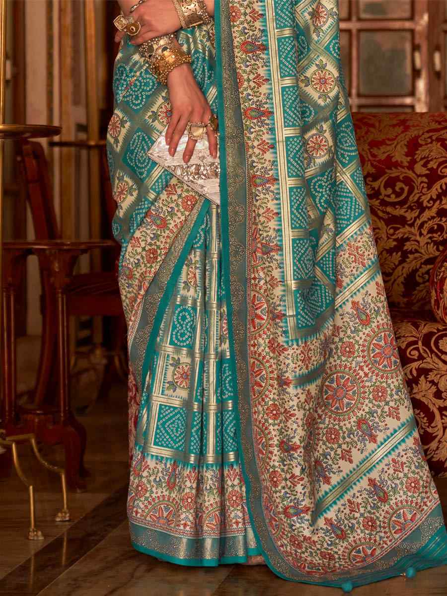 Sky Blue Silk Handwoven Casual Festival Heavy Border Saree