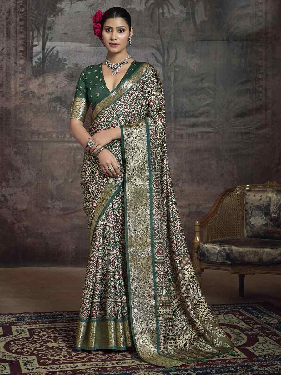 Sky Blue Silk Handwoven Festival Wedding Fancy Heavy Border Saree