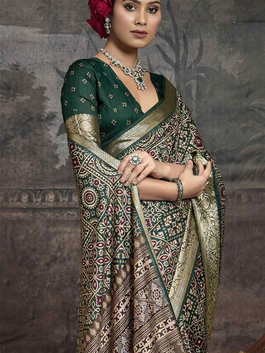 Sky Blue Silk Handwoven Festival Wedding Fancy Heavy Border Saree