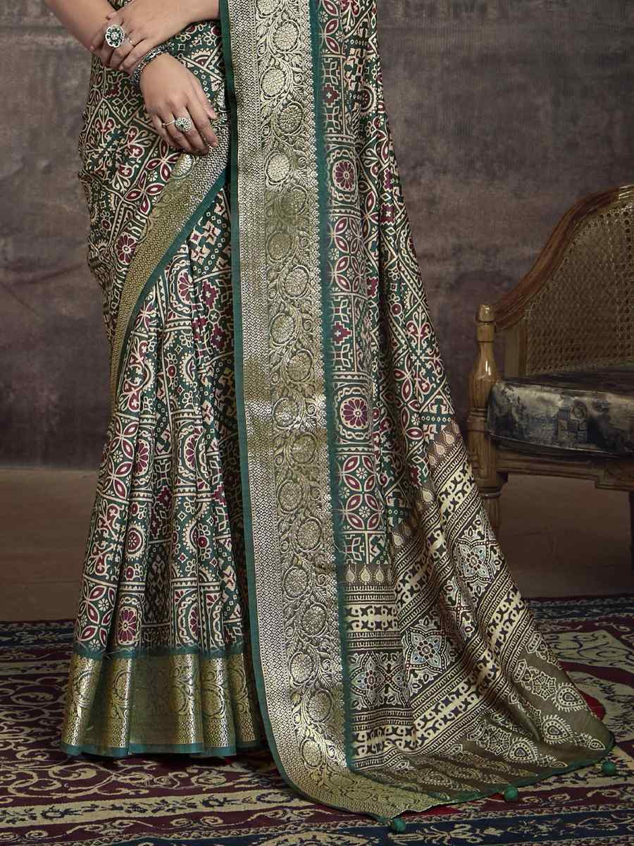 Sky Blue Silk Handwoven Festival Wedding Fancy Heavy Border Saree